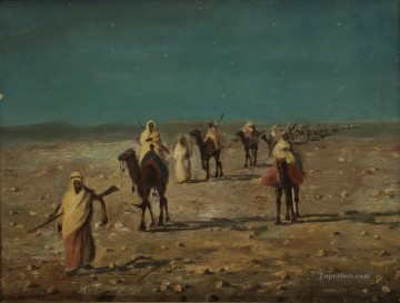 Alphons Leopold Mielich Painting - Caravana Alphons Leopold Mielich Escenas orientalistas